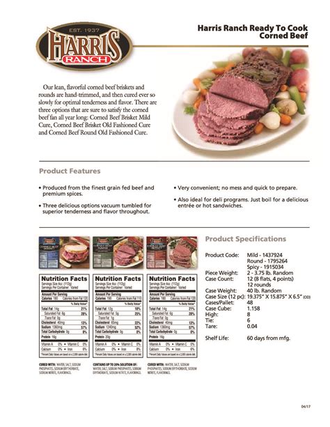 Corned Beef Sales Sheet – HRBC Marketing