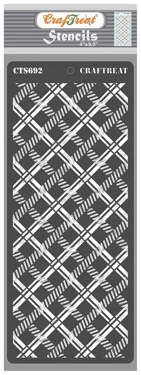 CrafTreat Plaid Stencils for Painting on Wood - 2 Step Plaid Combo ...