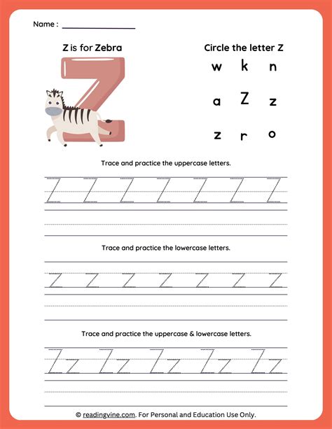 Letter Z Tracing | Worksheets for Preschool