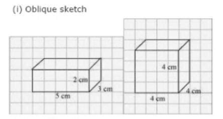 Give 1)an oblique sketch and 2)an isometric sketch for each of the ...