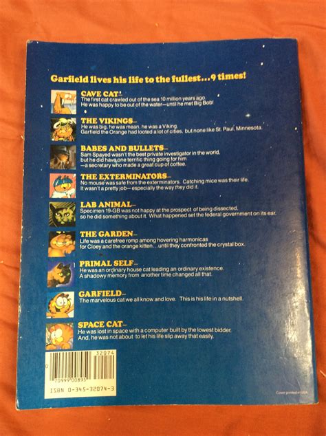 Garfield His 9 Lives Book by Jim Davis, Garfield the Cat Soft Cover ...