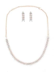 Buy Ami Two Tone Dazzling Cubic Zirconia Contemporary Bling Necklace ...