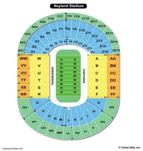 Neyland Stadium Interactive Seating Chart - Educational Chart Resources