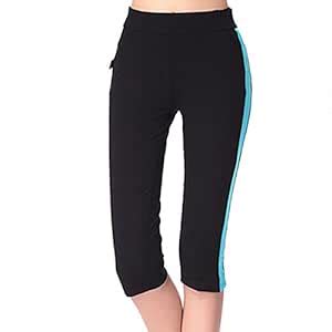 Women Athletic Workout Fitness Training Yoga Tights Capri Pants X-Large ...
