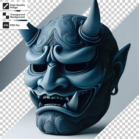 Premium PSD | Psd japanese mythology oni devil samurai mask on ...