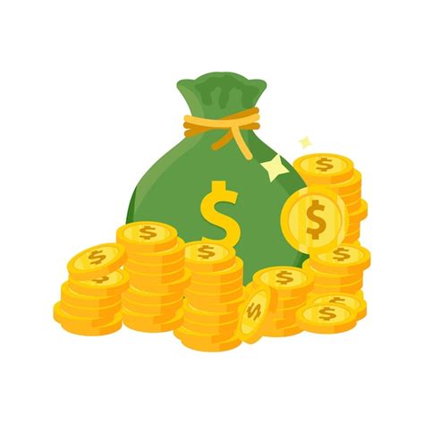 Haufen Medaille Dollar und Geldbeutel isoliert auf weißem Hintergrund ...