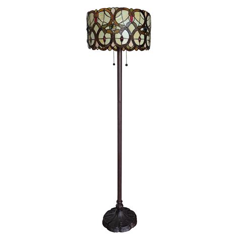 Buy Amora Tiffany Style Floor Lamp - 63” Multicolor Leaf Stained Glass ...