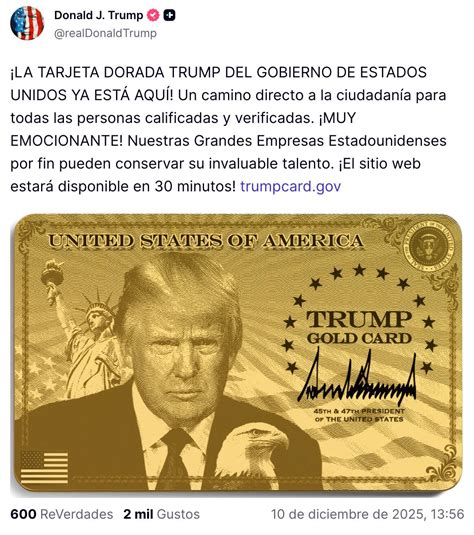 ¿Qué es la “Tarjeta Dorada” de Donald Trump? Detalles del nuevo anuncio