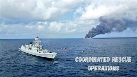 18 of 22 Rescued by Indian Navy from Container Ship Fire