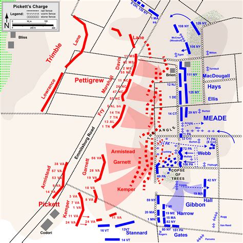 Hal Jespersen's map of Pickett's Charge | American civil war ...