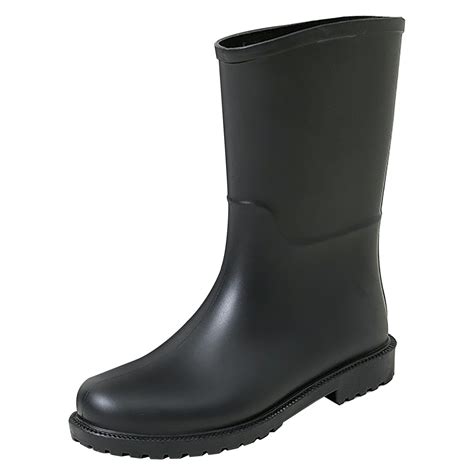 LIJCC Women Rubber Boots Wide Calf Rain Boots Water Proof PVC Rubber ...