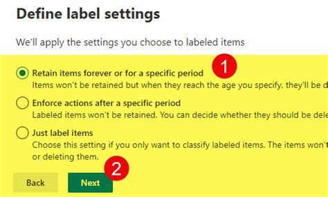 Image result for Creating Retention Labels Disposition