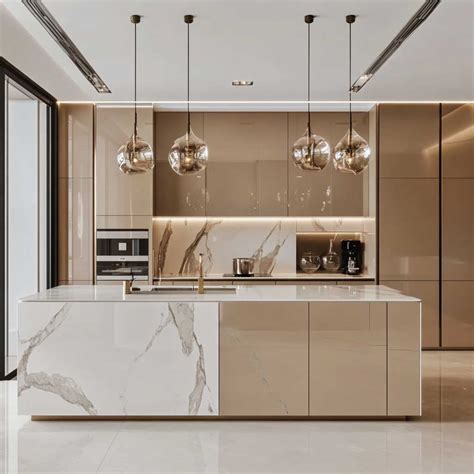 12+ Elegant Luxury Modern Kitchen Designs in Warm Beige • 333 ...