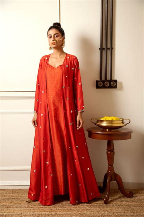 Loka rania bright orange jacket set – Elan Store