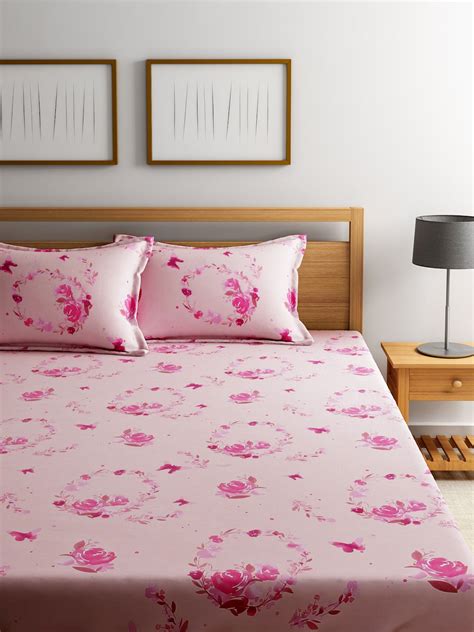 Bombay Dyeing Elements 120 TC Polycotton Double Bedsheet with 2 Pillow ...