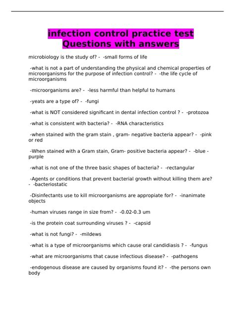 Infection Control Exam Practice Test 的图像结果