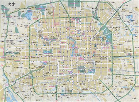 Large road map of Beijing in chinese. Beijing large road map in chinese ...
