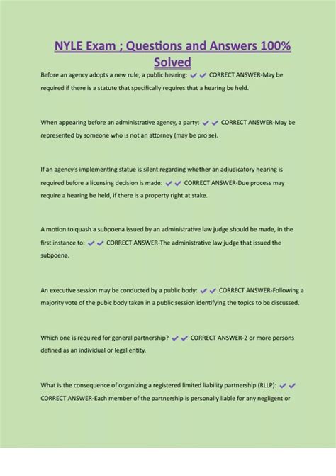 NYLE Exam ; Questions and Answers 100% Solved - Nyle - Stuvia US
