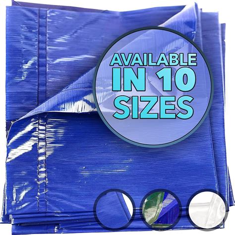 8x10 Lightweight Blue Tarps, MOX Film Technology, Premium tarp, Anti ...