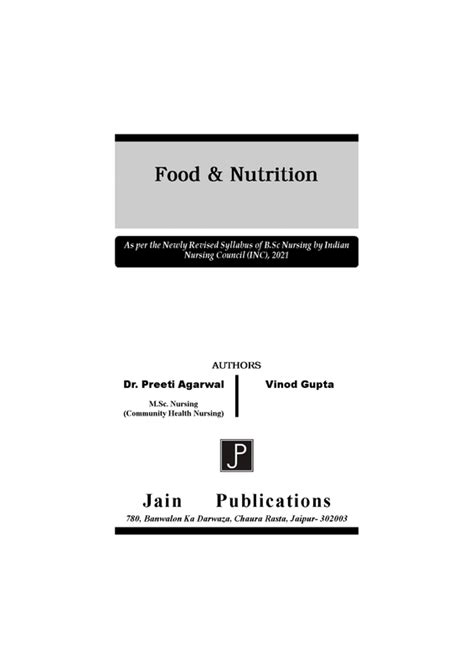 Food And Nutrition – JainPublications