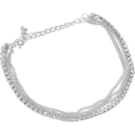Buy Shining Diva Fashion Jewellery Silver Plated Single Stylish Anklets ...
