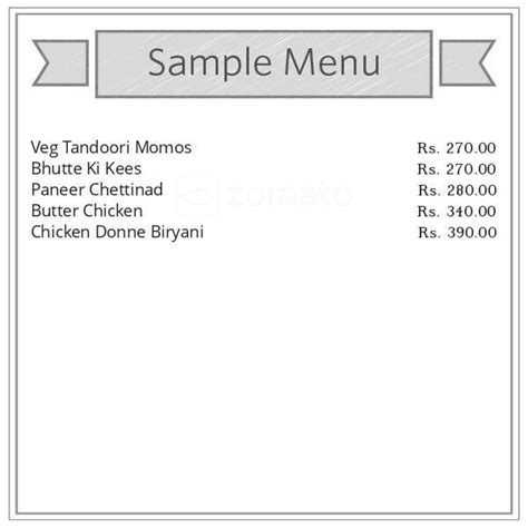 Menu at Bhartiya Bhojan Company, New Delhi
