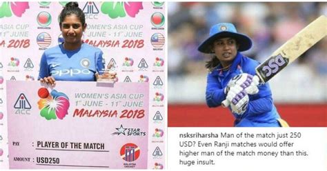 Mithali Raj Got Just 250 USD As Prize Money For Her Match-Winning ...