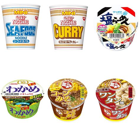 Buy Mini Cup Ramen Set 1.2oz 6Types Japanese Mini Size Instant Noodle ...
