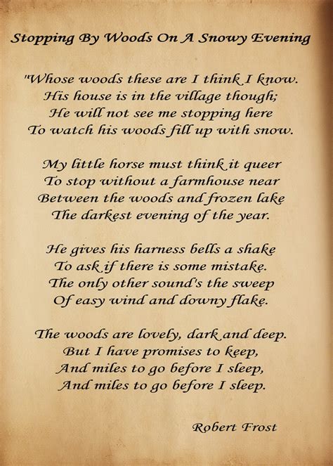 Stopping by Woods on a Snowy Evening-Robert Frost | Robert frost poems ...