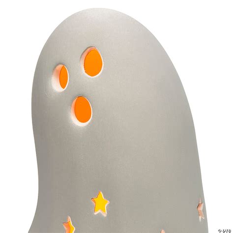6 1/4" x 7" Halloween DIY Unglazed Ceramic Ghost with Stars | Oriental ...