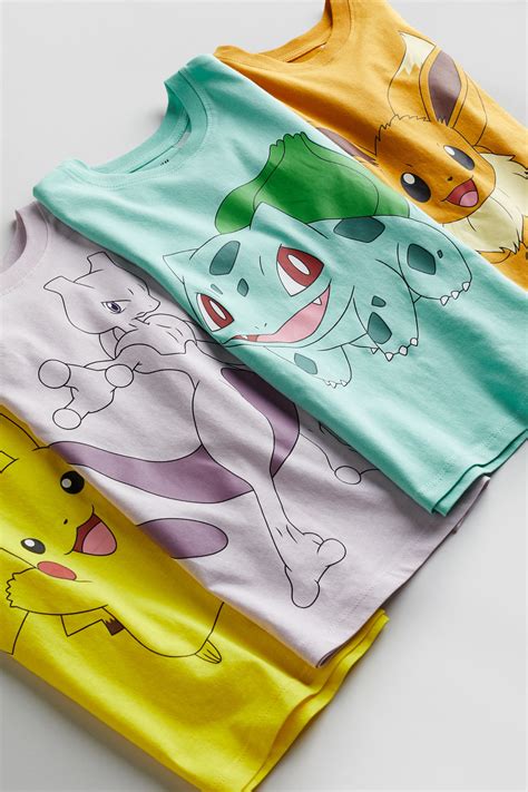4-pack Printed T-shirts - Bright yellow/Pokémon - Kids | H&M US
