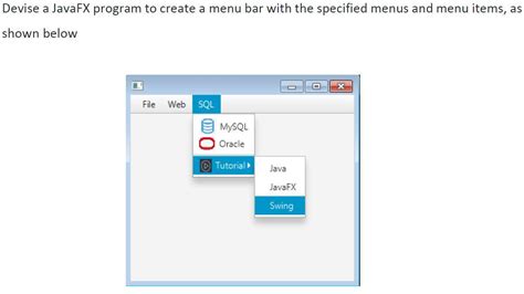 Image result for JavaFX Menu