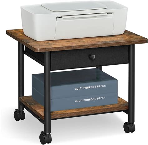 Amazon.com: VASAGLE Printer Stand, Under Desk Printer Stand with Wheels ...
