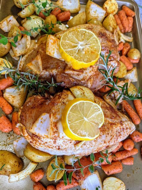 Sheet Pan Roasted Split Chicken Breasts with Vegetables - Forking Good Food