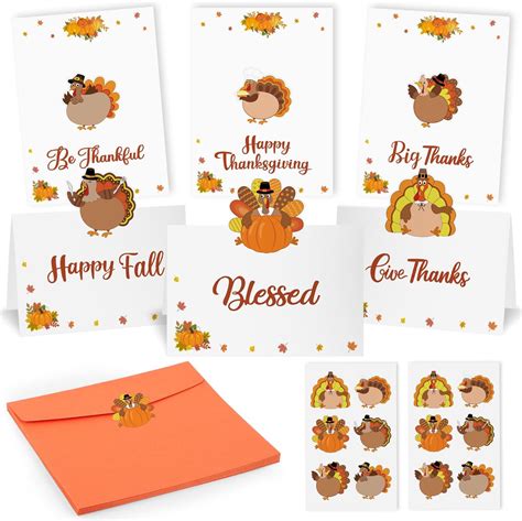 Amazon.com : 12 Pack Happy Thanksgiving Cards, Thanksgiving Cards with ...