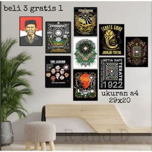 Jual Poster gambar lambang psht ukuran A4,dekorasi rumah foto bingkai ...
