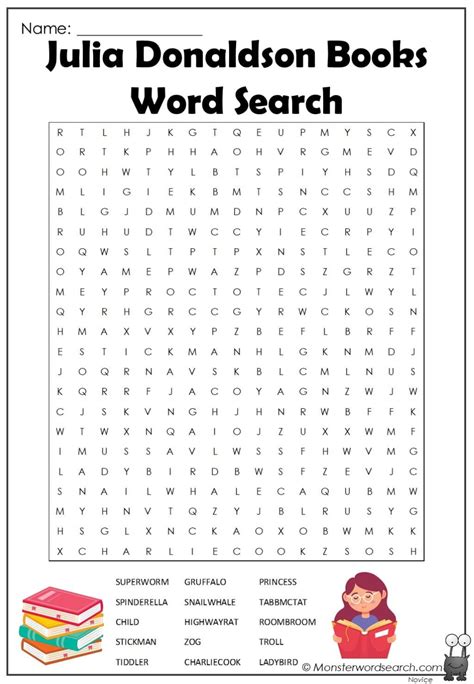 Julia Donaldson Books Word Search - Monster Word Search