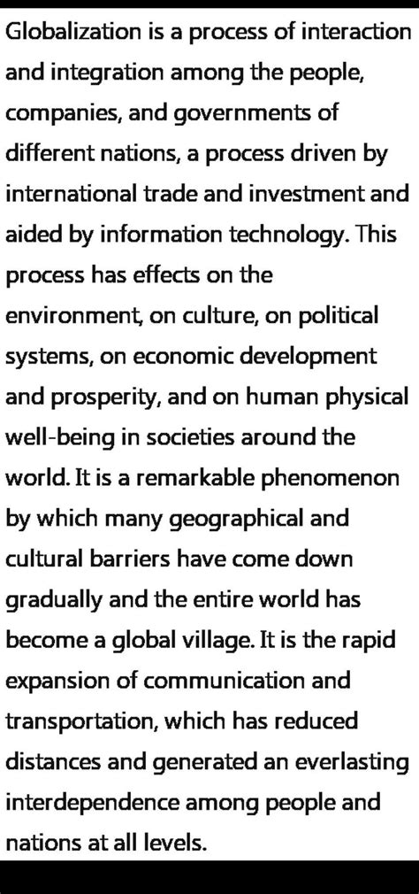 what is the effect of globalization on people - Brainly.in