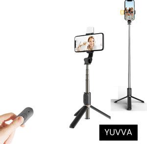 yuvva 3-in-1 Convertible Selfie Stick with LED Fill Light with ...