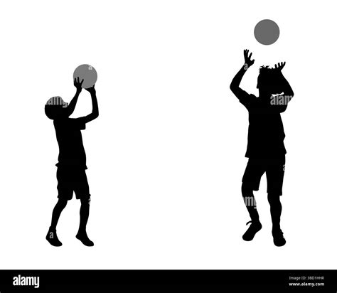 Silhouettes of Boys Playing with a Ball Stock Vector Image & Art - Alamy