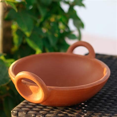 Unglazed Clay Kadai/ Mitti ka Bartan/ Handmade Earthen Kadai for Cooki ...