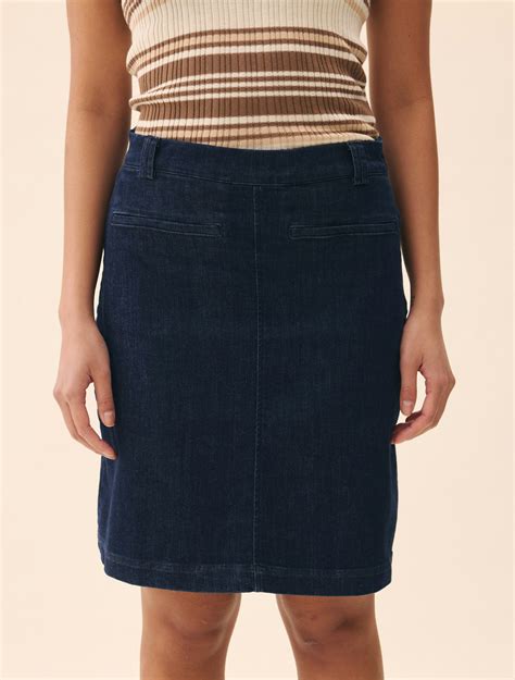 Denim A-line Skirt Midnight Blue - Midnight Blue | Djerf Avenue