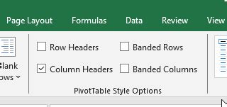 Excel PivotTable Style Create 的图像结果