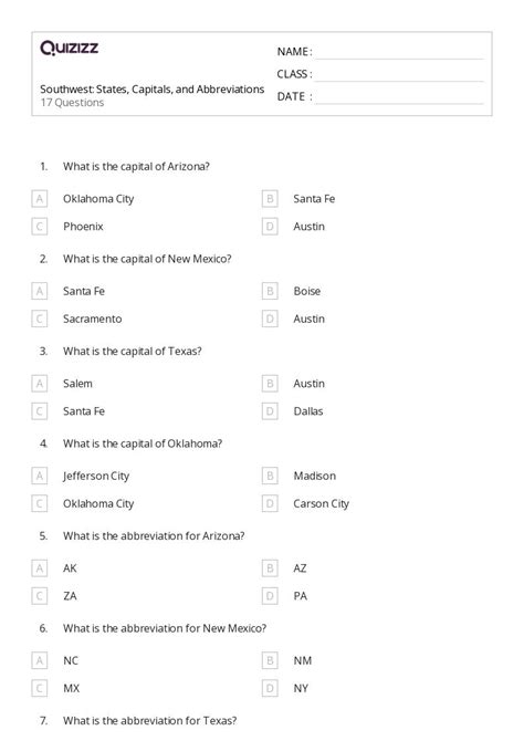 50+ Abbreviations worksheets for 6th Class on Quizizz | Free & Printable
