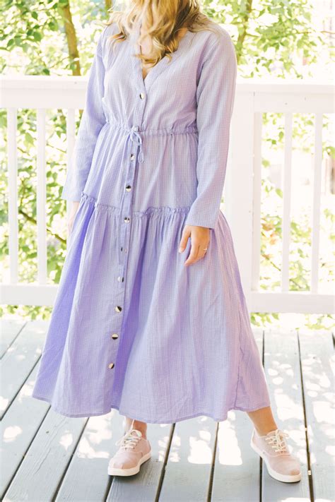 Purple Seersucker Dress Outfit - Allyn Lewis