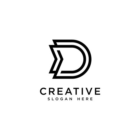 d letter logo vector design - MasterBundles