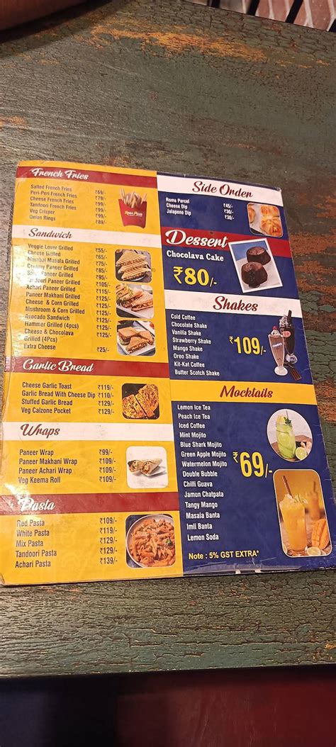 Menu at Gabbar's Cafe, Sahbiswa