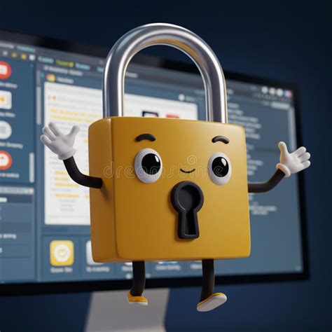 Image result for Lock Computer Cartoon