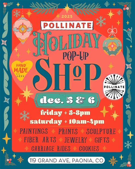 Pollinate Holiday Pop-Up Shop!!!, 119 Grand Ave, Paonia, CO, 6 December ...