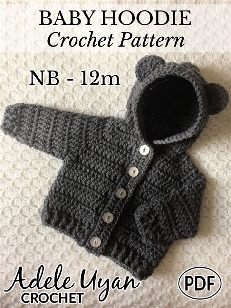 Free And Printable Crochet Patterns For A 2t Hoodie - Pattern & Stencils
